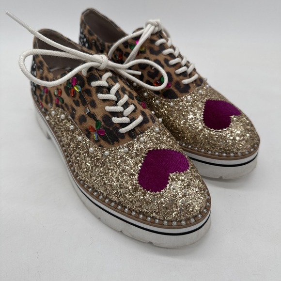 Betsey Johnson Shoes - Betsy Johnson PIXXY Platform Loafers Shoes Size 6 Embellished Discontinued